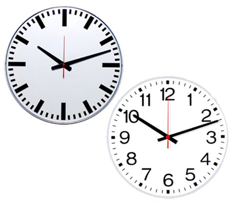 447: Analogue clock 40 cm, double-sided incl. wallholder - Air-time