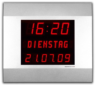 LW-57-38-WD: Wireless LED-Clock for inside incl. DCF-77 Antenna, LED wall  clocks, LED interior clocks, Valentin