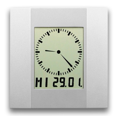 AC-200: LCD-Analog-Digitaluhr AC 200 mit auf- oder abbauendem Sekundenkranz, funkgesteuert