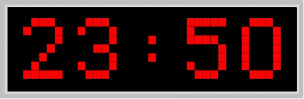 LA-150-D: double-sided LED outdoor clock in red